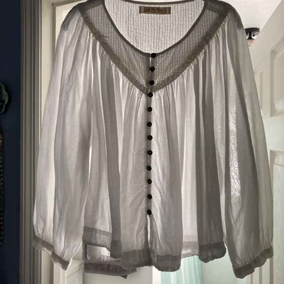 We The Free smocked sheer button up blouse - Picture 11 of 11